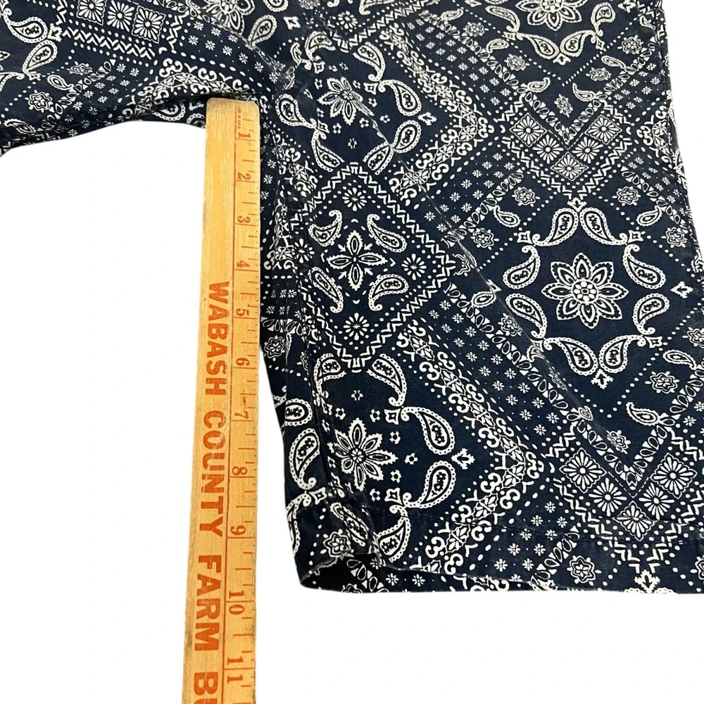 The Childrens‎ Place Boys Size 12 Navy White Paisley Print Drawstring Shorts